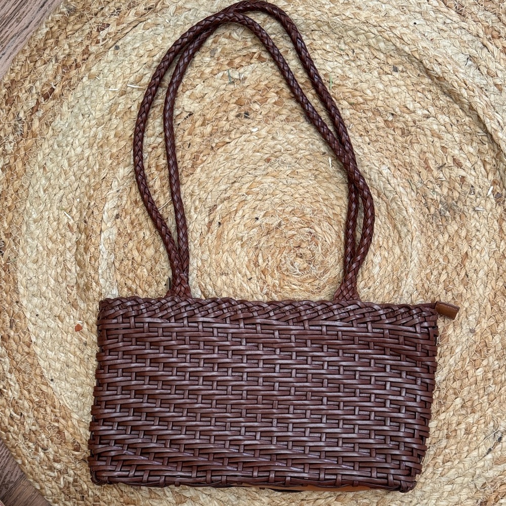Eleppi Brown Woven Handbag